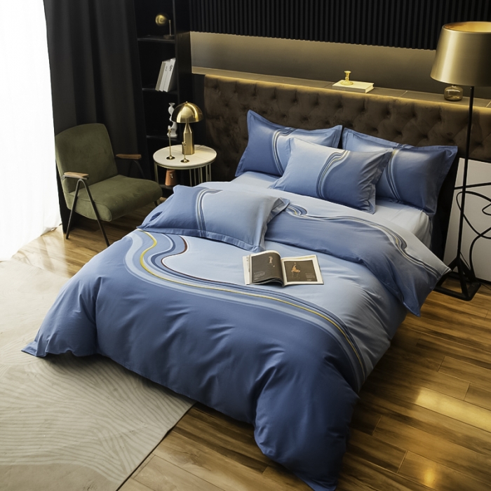 91家纺网 家纺一手货源 找家纺 雲归梦 2023年新款加厚全棉生态磨毛大版四件套 兰卡斯-兰