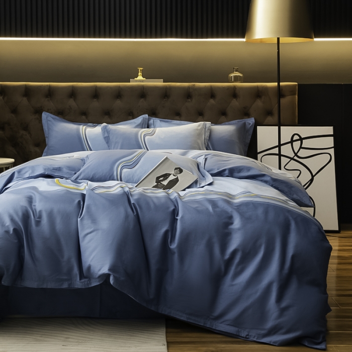 91家纺网 家纺一手货源 找家纺 雲归梦 2023年新款加厚全棉生态磨毛大版四件套 兰卡斯-兰