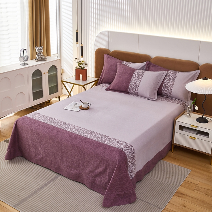91家纺网 家纺一手货源 找家纺 雲归梦 2023年新款加厚全棉生态磨毛大版四件套 流光溢彩-紫