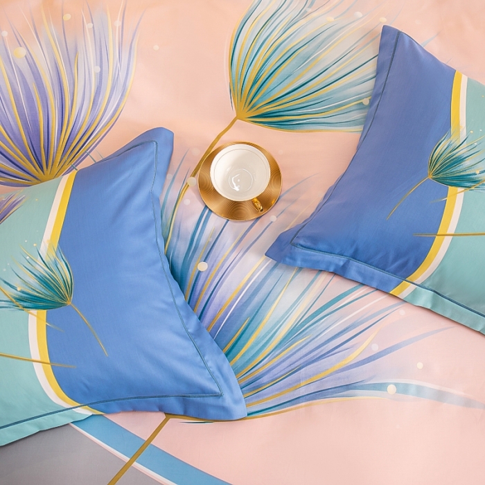 91家纺网 家纺一手货源 找家纺 雲归梦 2023年新款加厚全棉生态磨毛大版四件套 曼珠莎华-粉