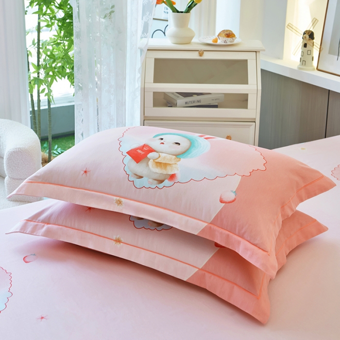 91家纺网 家纺一手货源 找家纺 雲归梦 2023年新款加厚全棉生态磨毛大版四件套 么么哒