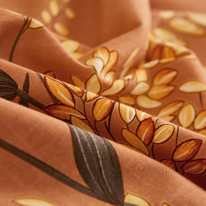 91家纺网 家纺一手货源 找家纺 雲归梦 2023年新款加厚全棉生态磨毛大版四件套 梦境-桔