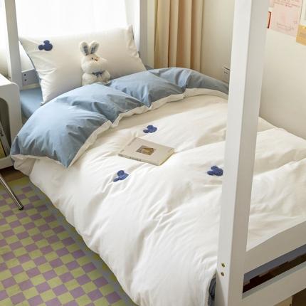 Mr.pig猪先生 2023新款迪士尼全棉水洗棉小清新四件套米奇双拼白