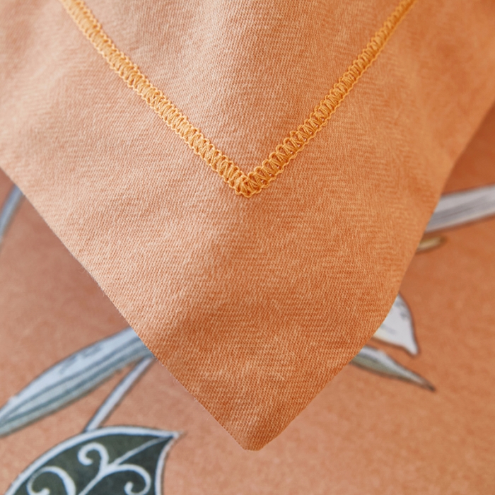 91家纺网 家纺一手货源 找家纺 雲归梦 2023年新款加厚全棉生态磨毛大版四件套 妙如风铃-桔