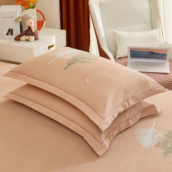 91家纺网 家纺一手货源 找家纺 雲归梦 2023年新款加厚全棉生态磨毛大版四件套 墨染锦年-灰