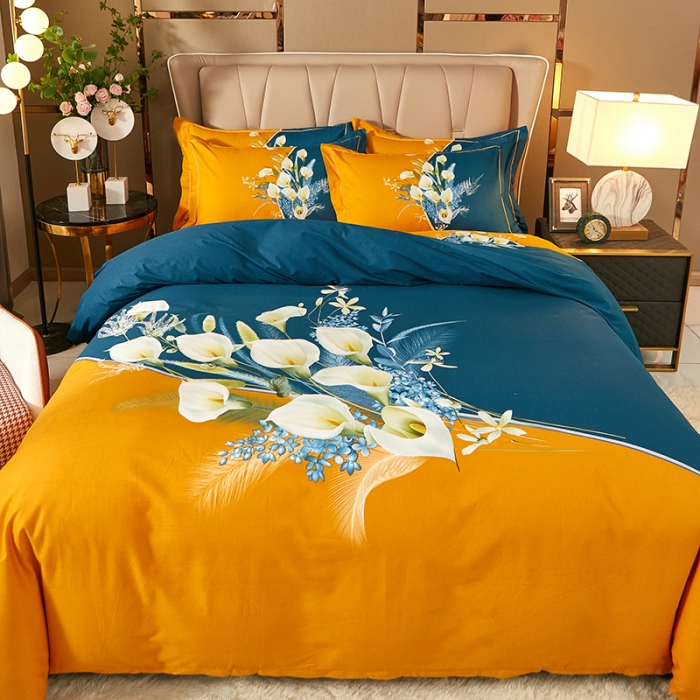 91家纺网 家纺一手货源 找家纺 雲归梦 2023年新款加厚全棉生态磨毛大版四件套 曲意风华