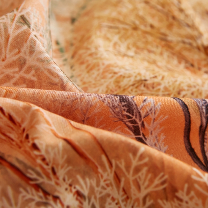 91家纺网 家纺一手货源 找家纺 雲归梦 2023年新款加厚全棉生态磨毛大版四件套 色彩生活-桔