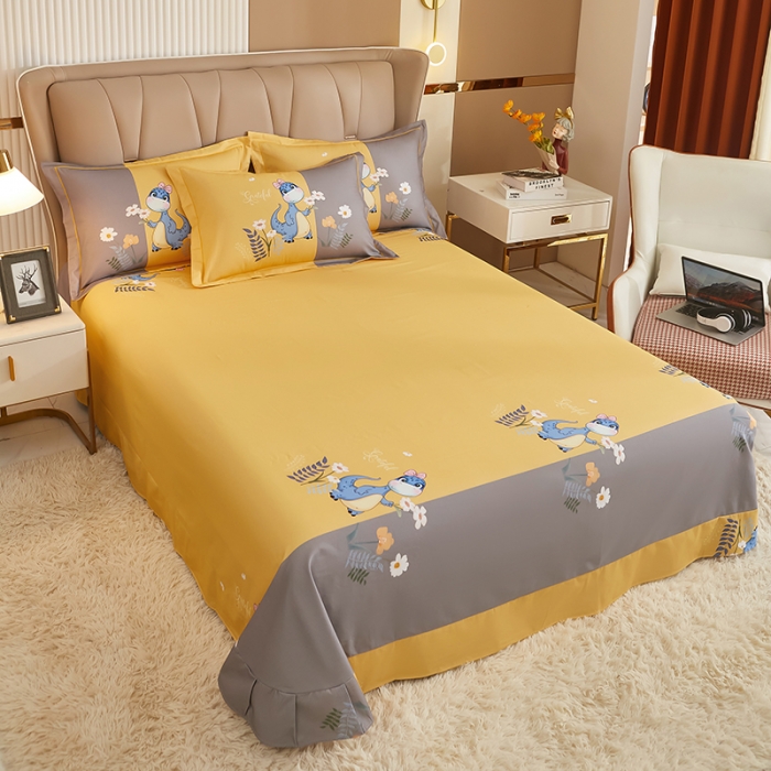91家纺网 家纺一手货源 找家纺 雲归梦 2023年新款加厚全棉生态磨毛大版四件套 小海宝-黄