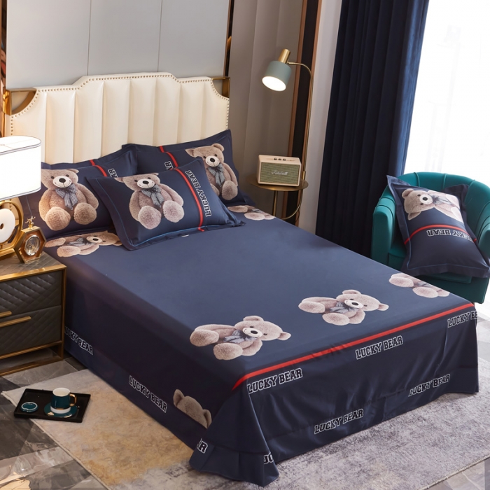 91家纺网 家纺一手货源 找家纺 雲归梦 2023年新款加厚全棉生态磨毛大版四件套 幸运熊