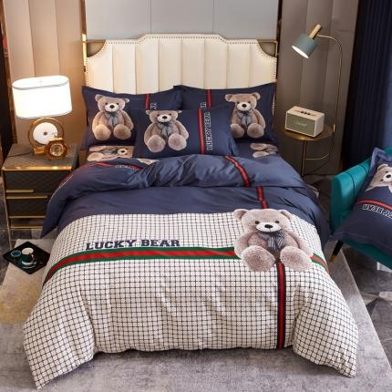 雲归梦 2023年新款加厚全棉生态磨毛大版四件套 幸运熊