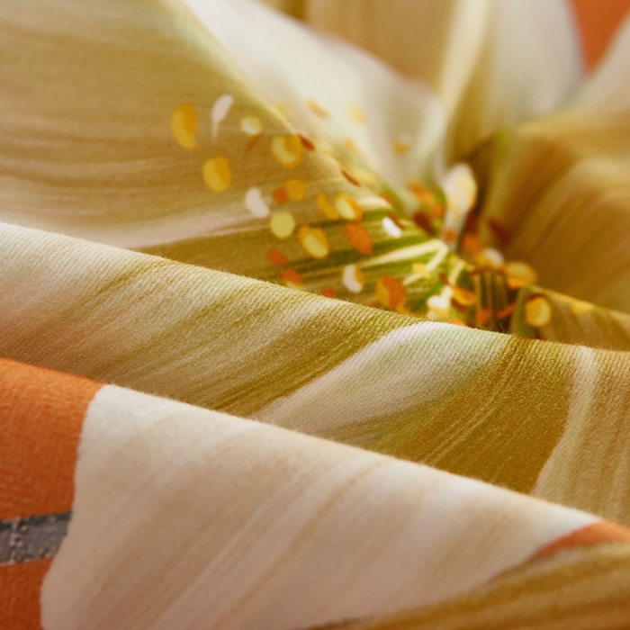 91家纺网 家纺一手货源 找家纺 雲归梦 2023年新款加厚全棉生态磨毛大版四件套 醉花听风-桔