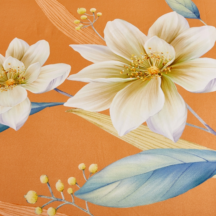 91家纺网 家纺一手货源 找家纺 雲归梦 2023年新款加厚全棉生态磨毛大版四件套 醉花听风-桔