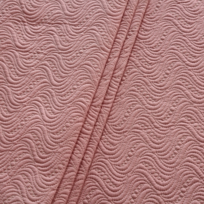 91家纺网 家纺一手货源 找家纺 OL家纺 2023新款全棉水溶花边素色床盖夹棉三件套 豆沙