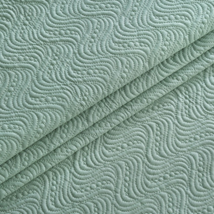 91家纺网 家纺一手货源 找家纺 OL家纺 2023新款全棉水溶花边素色床盖夹棉三件套 湖兰