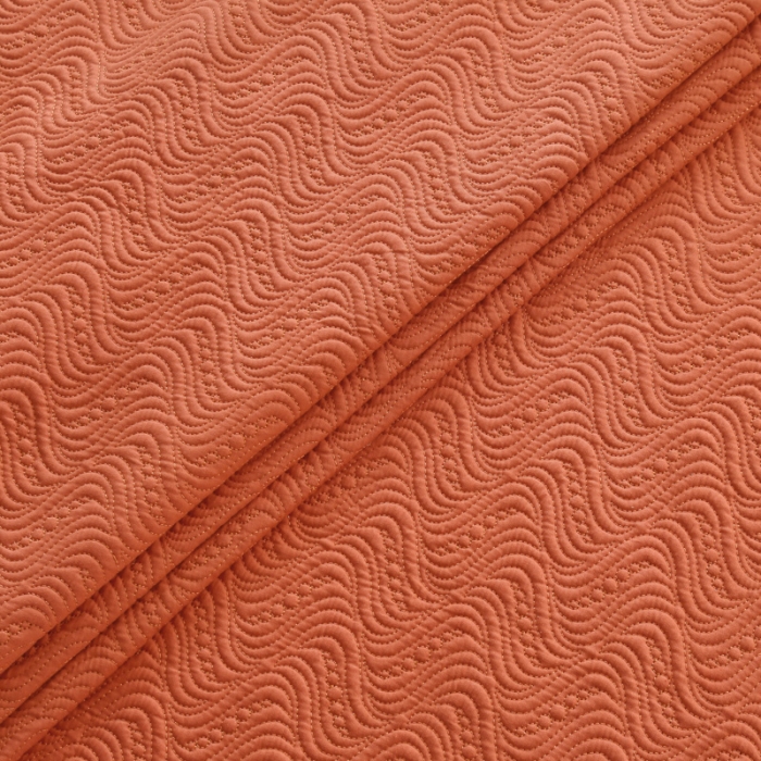 91家纺网 家纺一手货源 找家纺 OL家纺 2023新款全棉水溶花边素色床盖夹棉三件套 桔色