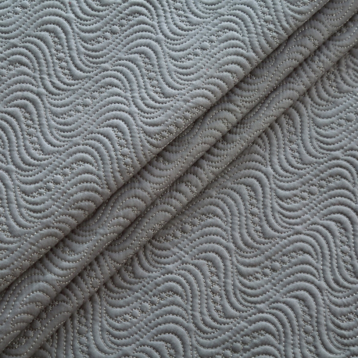 91家纺网 家纺一手货源 找家纺 OL家纺 2023新款全棉水溶花边素色床盖夹棉三件套 浅灰