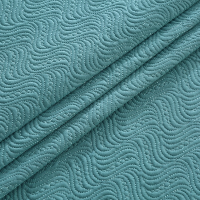 91家纺网 家纺一手货源 找家纺 OL家纺 2023新款全棉水溶花边素色床盖夹棉三件套 雪青