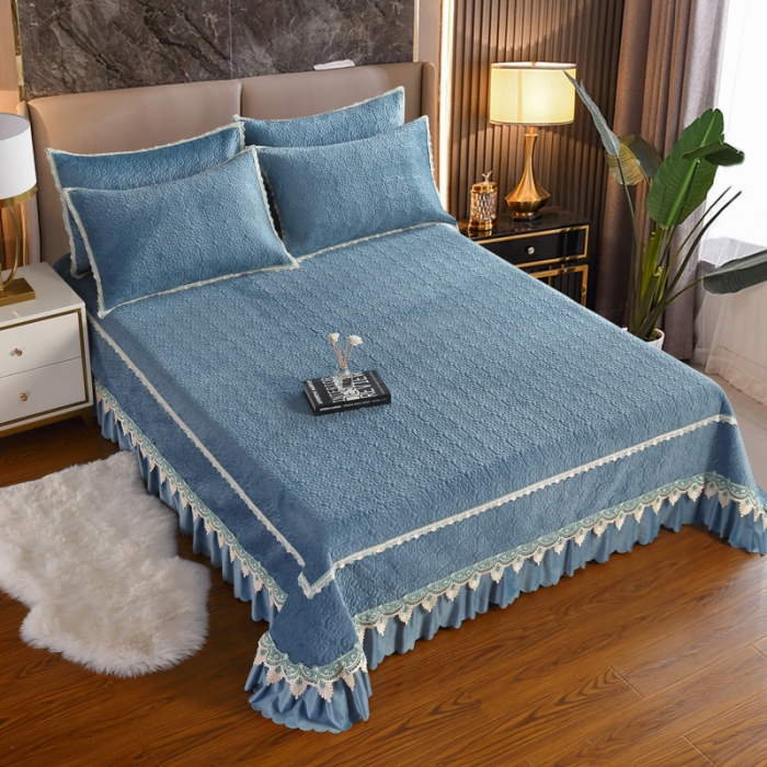 91家纺网 家纺一手货源 找家纺 （总）OL家纺 2023新款保暖宝宝绒床盖夹棉三件套