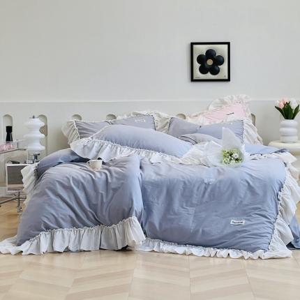 91家纺网 家纺一手货源 找家纺 （总）芯氧 2023新款法式40s全棉水洗棉四件套-洛可可