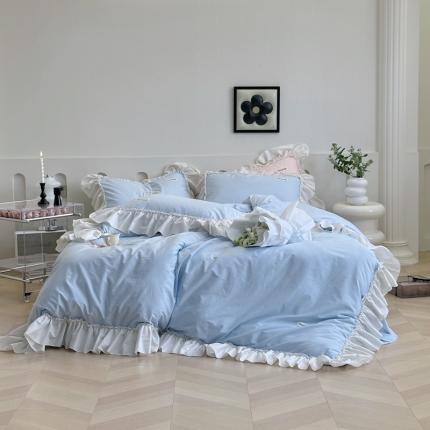 91家纺网 家纺一手货源 找家纺 （总）芯氧 2023新款法式40s全棉水洗棉四件套-洛可可