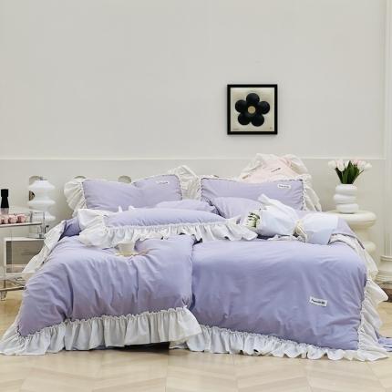 91家纺网 家纺一手货源 找家纺 （总）芯氧 2023新款法式40s全棉水洗棉四件套-洛可可