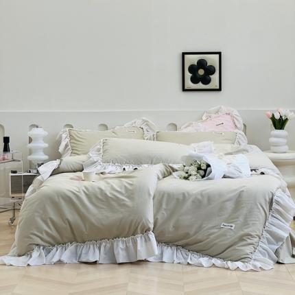 91家纺网 家纺一手货源 找家纺 （总）芯氧 2023新款法式40s全棉水洗棉四件套-洛可可