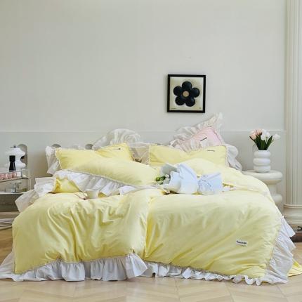 91家纺网 家纺一手货源 找家纺 （总）芯氧 2023新款法式40s全棉水洗棉四件套-洛可可