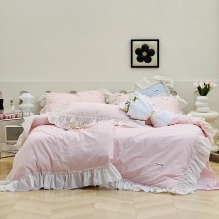 91家纺网 家纺一手货源 找家纺 （总）芯氧 2023新款法式40s全棉水洗棉四件套-洛可可