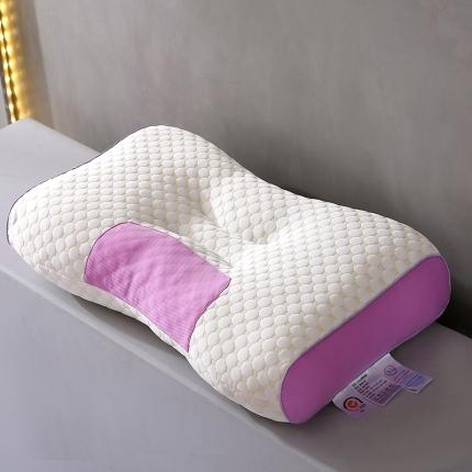 91家纺网 家纺一手货源 找家纺 梦叶草 2023款针织棉按摩枕芯3DSPA枕头 按摩护颈spa枕-粉紫