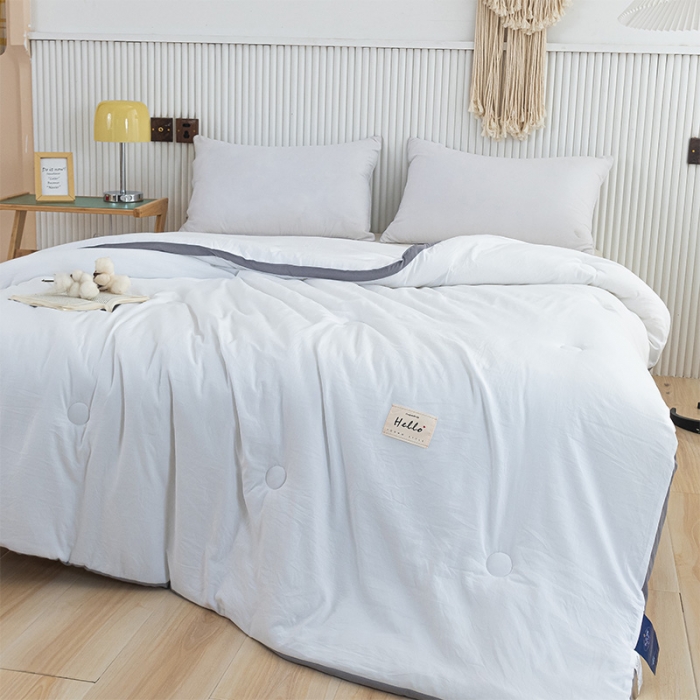 91家纺网 家纺一手货源 找家纺 森林人 2023新款水洗棉立体冬被 立体-本白