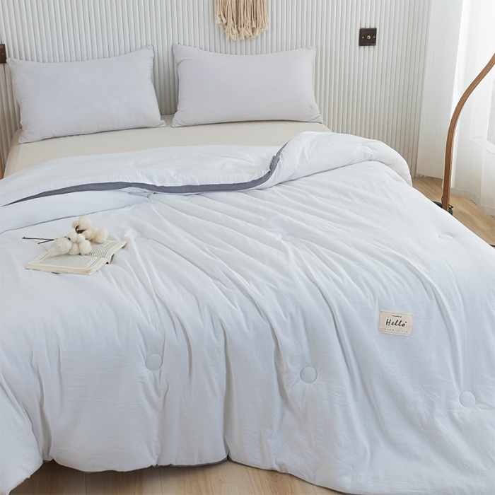 91家纺网 家纺一手货源 找家纺 森林人 2023新款水洗棉立体冬被 立体-本白