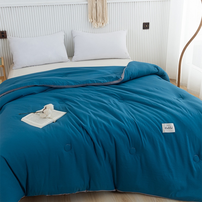 91家纺网 家纺一手货源 找家纺 森林人 2023新款水洗棉立体冬被 立体-宾利蓝