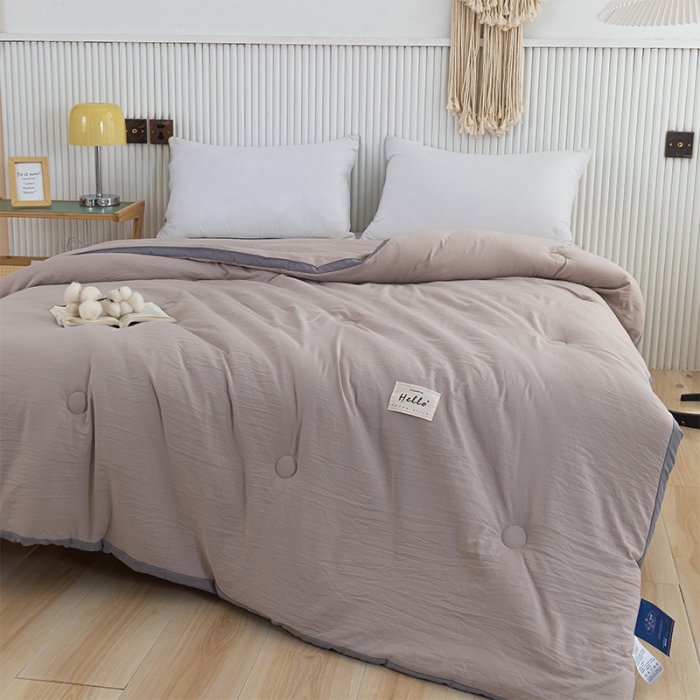 91家纺网 家纺一手货源 找家纺 森林人 2023新款水洗棉立体冬被 立体-卡其灰