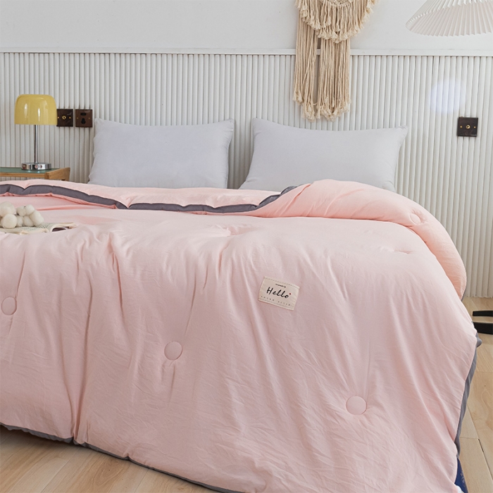 91家纺网 家纺一手货源 找家纺 森林人 2023新款水洗棉立体冬被 立体-浅玉