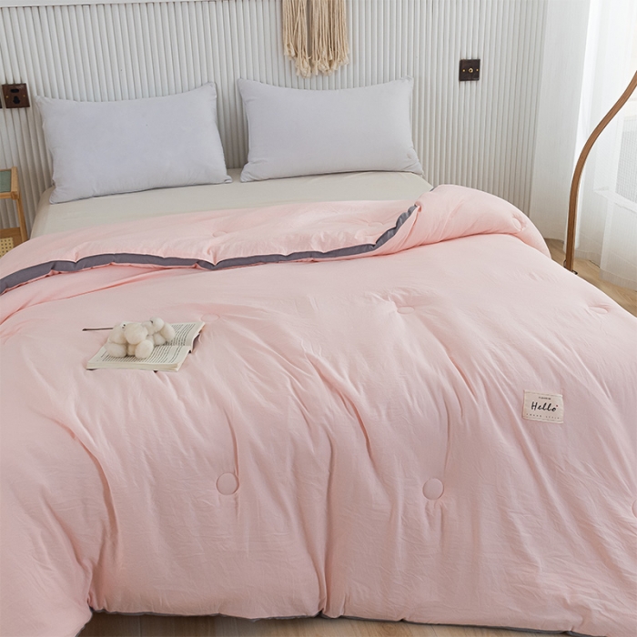 91家纺网 家纺一手货源 找家纺 森林人 2023新款水洗棉立体冬被 立体-浅玉