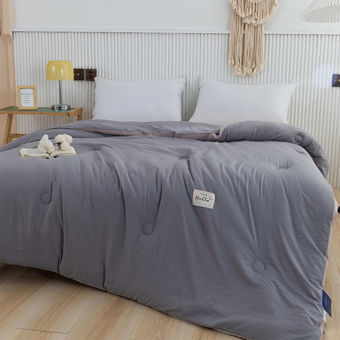 91家纺网 家纺一手货源 找家纺 森林人 2023新款水洗棉立体冬被 立体-深灰