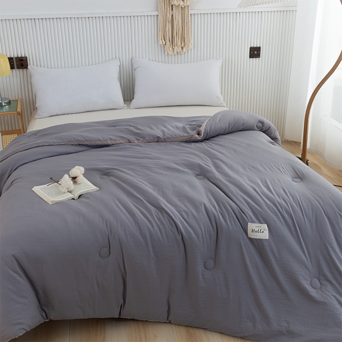 91家纺网 家纺一手货源 找家纺 森林人 2023新款水洗棉立体冬被 立体-深灰