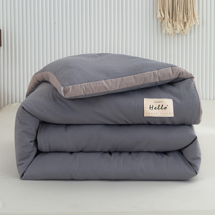91家纺网 家纺一手货源 找家纺 森林人 2023新款水洗棉立体冬被 立体-深灰