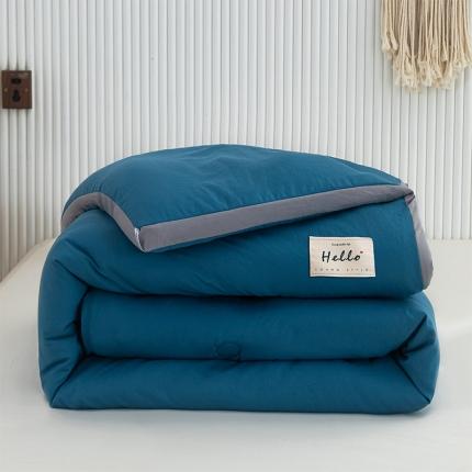 91家纺网 家纺一手货源 找家纺 森林人 2023新款水洗棉立体冬被 立体-宾利蓝