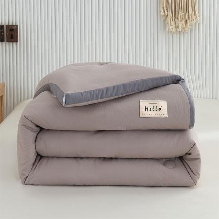 91家纺网 家纺一手货源 找家纺 森林人 2023新款水洗棉立体冬被 立体-卡其灰