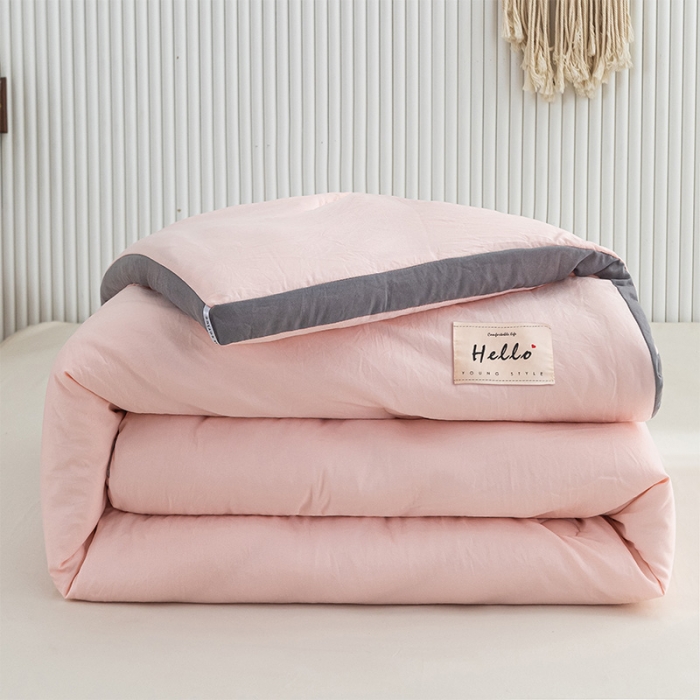 91家纺网 家纺一手货源 找家纺 森林人 2023新款水洗棉立体冬被 立体-浅玉