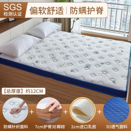 时奥 2023新款儿童款双人棕垫 7分棕+2分乳胶(12cm）蓝色