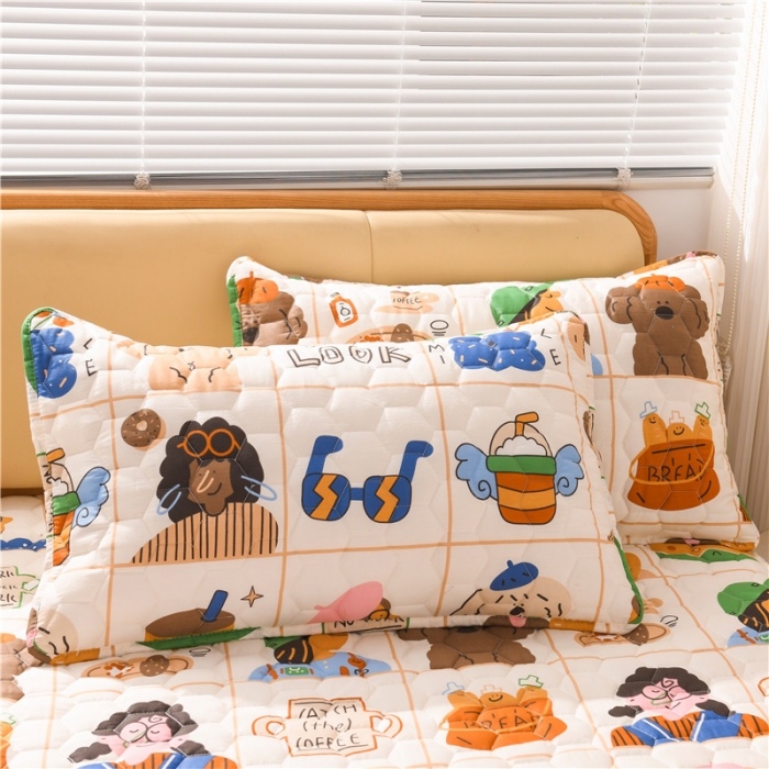 91家纺网 家纺一手货源 找家纺 九亭2023新款A类纯棉防油防汗防口水家用枕套 防水款-欢乐一族