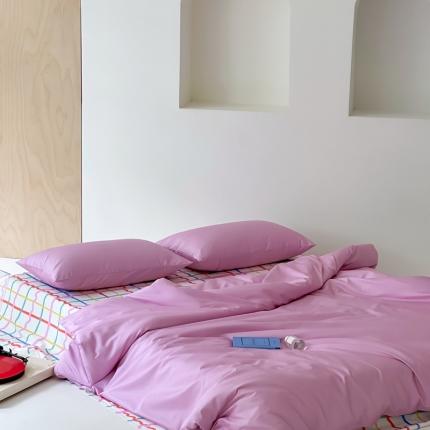 91家纺网 家纺一手货源 找家纺 赫帛 2023新款50s缎纹数码印花四件套甜甜派 华伦天奴粉