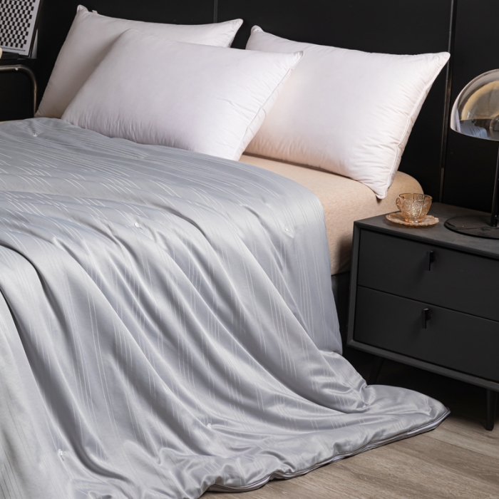 91家纺网 家纺一手货源 找家纺 恒鑫 2025新款全棉提花桑蚕丝夏被春秋被冬被子母被被芯 高级灰