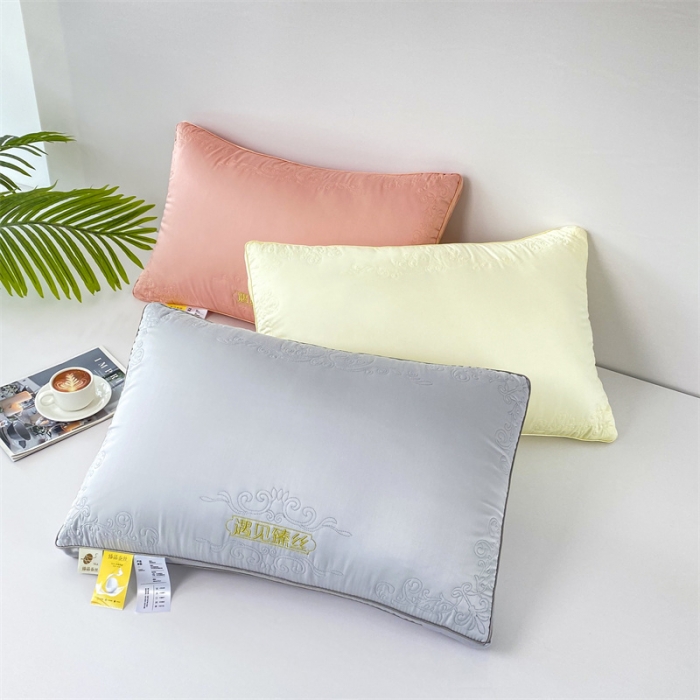 91家纺网 家纺一手货源 找家纺 拾光枕芯 2023新款刺绣三维立体莫代尔枕 玉色