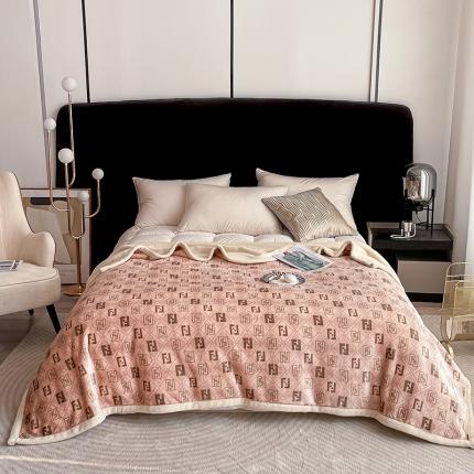 91家纺网 家纺一手货源 找家纺 (总) 卡奥 2025新款双层复合云貂绒北极绒休闲毛毯