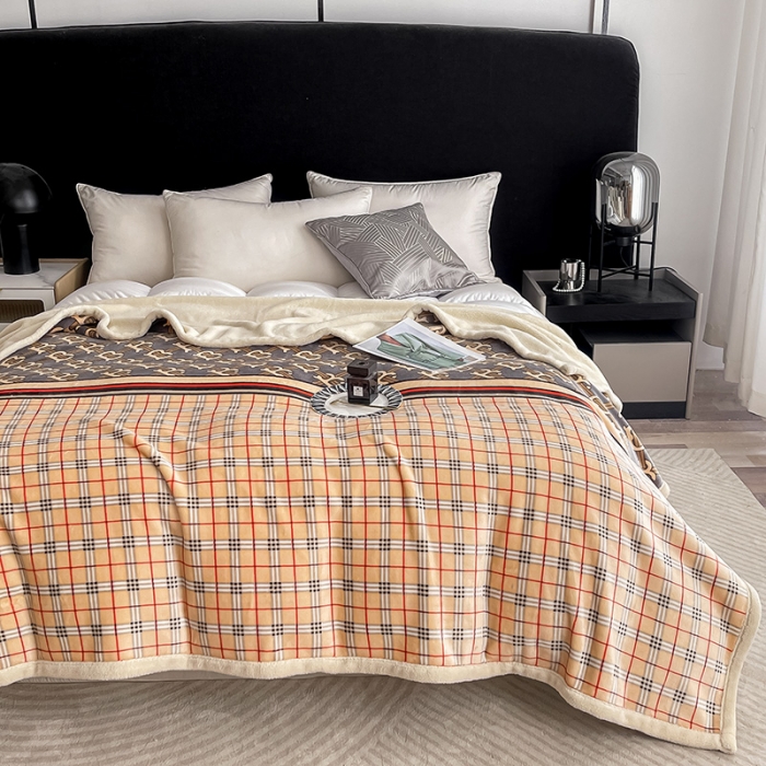 91家纺网 家纺一手货源 找家纺 卡奥 2024新款双层复合云貂绒北极绒休闲毛毯 羊羔-贝莉