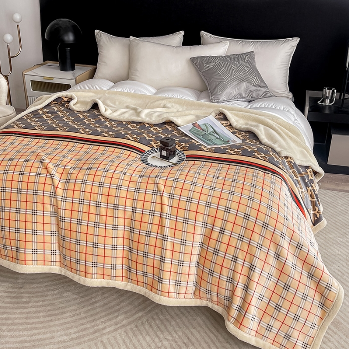 91家纺网 家纺一手货源 找家纺 卡奥 2024新款双层复合云貂绒北极绒休闲毛毯 羊羔-贝莉