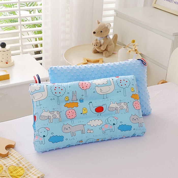 91家纺网 家纺一手货源 找家纺 冬巢 2023新款A类全棉豆豆绒儿童枕头芯纯棉豆豆枕 动物乐园